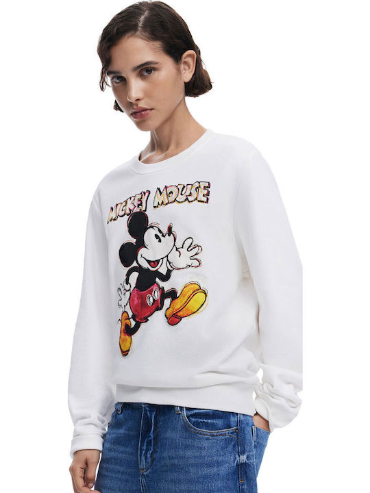 Mickey Women's Sweatshirt Jacket White