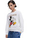 Mickey Women's Sweatshirt Jacket White