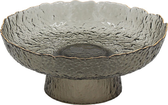 Keskor Glass Decorative Platter Black 26x26x11cm