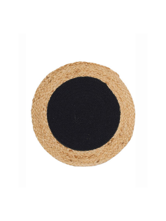 Kentia Wicker Placemat Yute Black 38x38cm