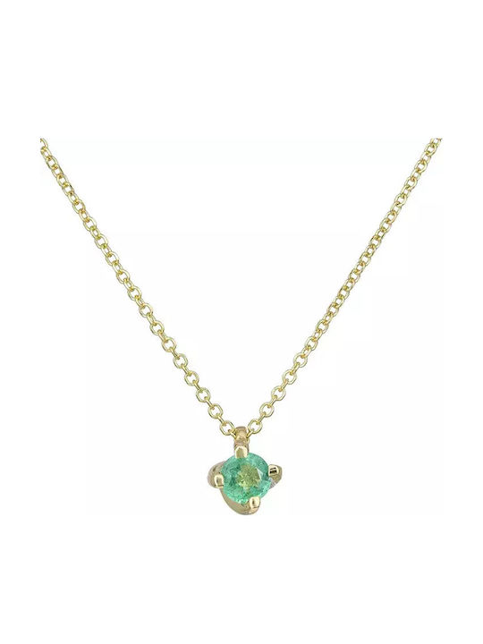 Gold Necklace 18k Emerald 030138 030138 Gold 18 Carats