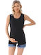 Schwarzes Baumwoll Tank-Top Umstandstop-Stillen Queen Mother Sommer 2025 Casual Normale Passform