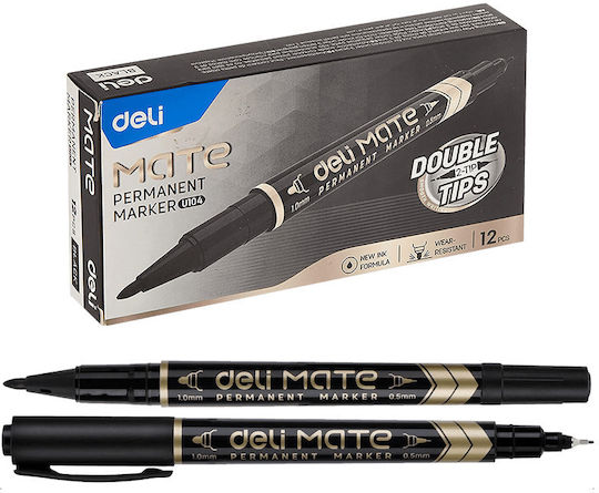 Deli Permanentmarker Black 12Stück