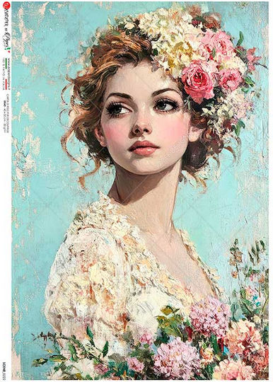 Ризохартия Декупаж Хартия Портрет На Жена Scene_0222 A4 21x29.7cm