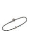 Cord Bracelet Silver Black Platinum-Plated Letter G