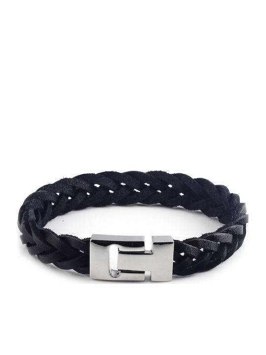 Männliches Lederarmband Aus Edelstahl 21 Zentimeter Tribute 0230445701