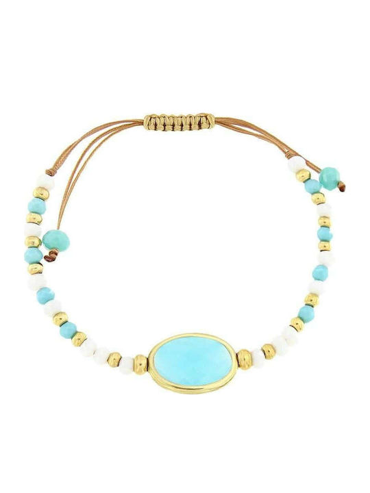Vergoldetes Silberarmband 925 Mit Türkis Steinen Br21100086