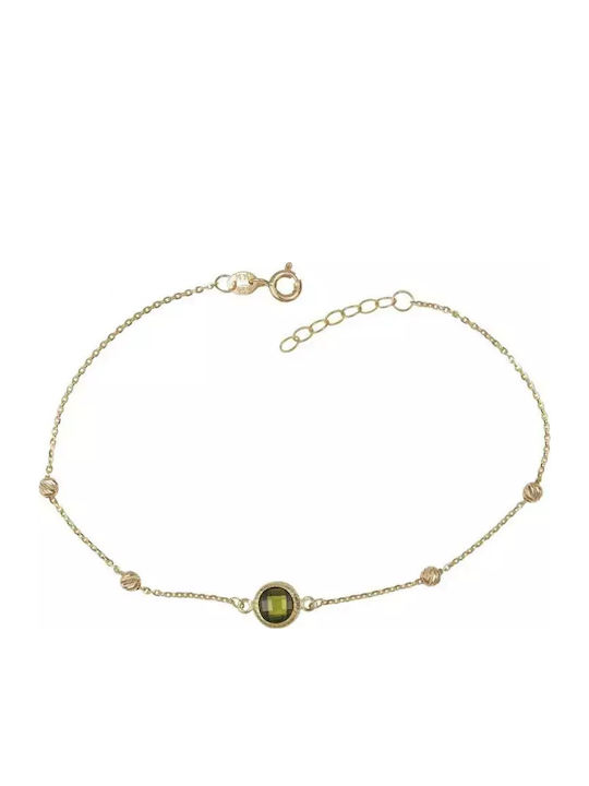 Goldene Kreisförmige Steine Armband K14 041155 041155 Gold 14 Karate