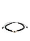Damentrauring Auge K14 Roségold Schwarze Onyx Schwarze Diamanten 0.02ct Br2536