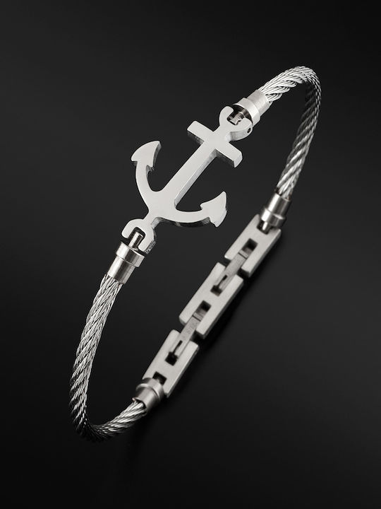 Tribute Herren Handschellen Armband Edelstahl Stahl Verankerung 6,8 Zentimeter Innendurchmesser Möglichkeit zum Verkleinern