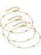 Set Of 3 Steel 316L Gold Plated Anklet Chains Width 1.00 Mm Alp-art03703g