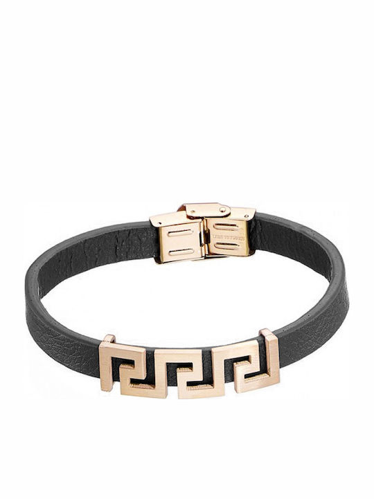Armband Hand Schwarz Leder Edelstahl Br-art00396br