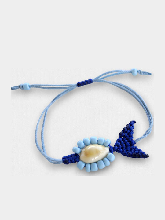 Artifact Macrame Bracelet Colorful Fish Blue Seashell
