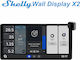 Shelly Display Επιτοίχιος Διακόπτης Τοίχου Wi-Fi Διπλός με Πλαίσιο Ασημί