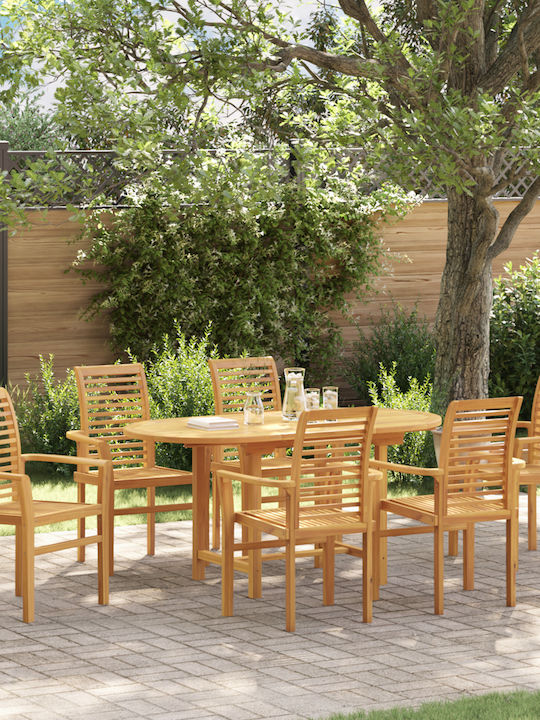 Garten- und Outdoor-Möbelsets Typsatz Speisesaal 7 Stück Braune