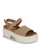 Women's Flat Sandals in Brown Color