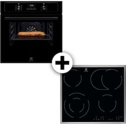 Electrolux Deasupra Blatului cu Plite Ceramice EOF3H50BK + EHF6346XOK Electrolux Deasupra Blatului cu Plite Ceramice EOF3H50BK + EHF6346XOK