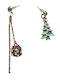 Handmade Gold Metal Christmas Tree Earrings