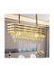 Hanging Crystal Oval Ceiling Chandelier for Indoor Spaces Gold Adjustable Height 80cm