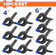 Wadfow Set Spring Clamps 4" & 6" 10pcs Wcz5510