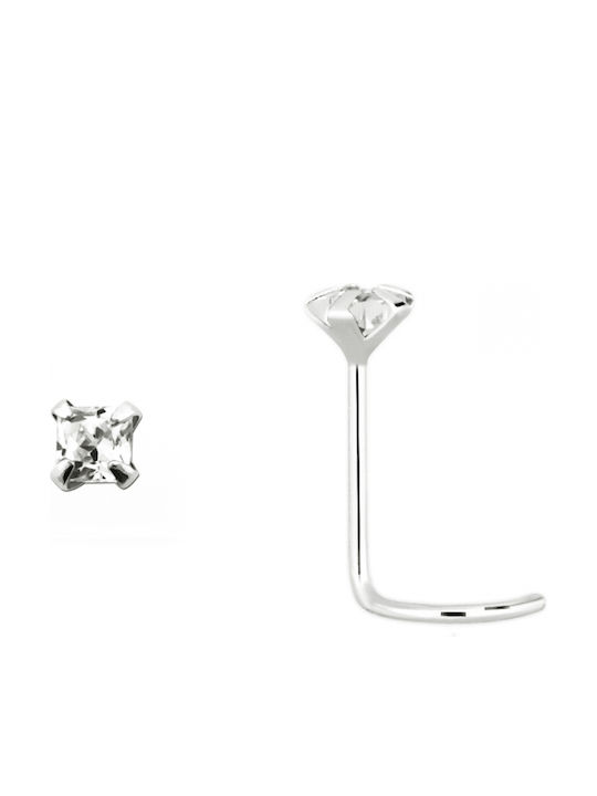 Precious Nose Stud Single Platinum 14K Dgsc-sqw Transparent