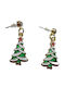Handmade Gold Plated Metal Earrings Christmas Tree 4.2cm Tatu Moyo