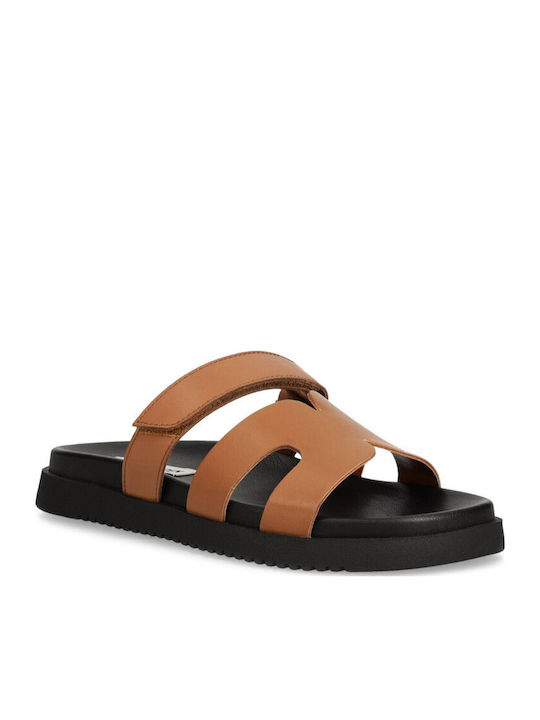 Steve Madden Δερμάτινα Γυναικεία Σανδάλια Καφέ