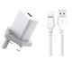 XO Charger with USB-A Port and Cable USB-C Power Delivery Whites (L99 UK)