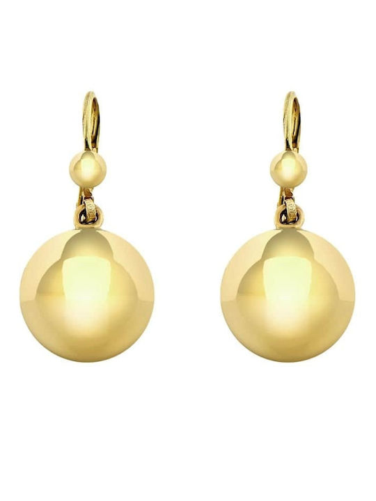 Yellow Gold Pendant Earrings K14 Sphere Sk11100145