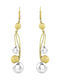 Yellow Gold Drop Earrings K14 Beads Sk11400442