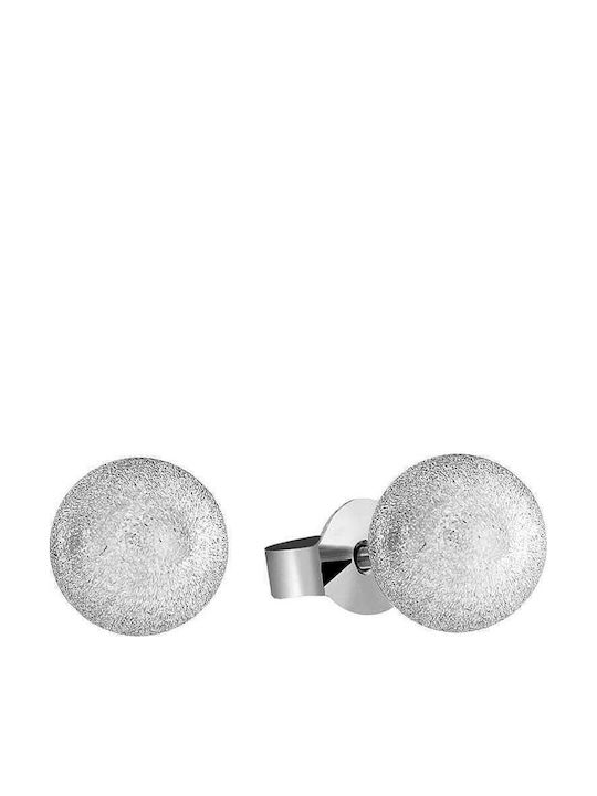 14K White Gold Stud Earrings Bead Zigzag Sk11200324