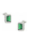 Art D Earrings Rose Gold Plated 14K Zircon Ade-390 Transparent Green
