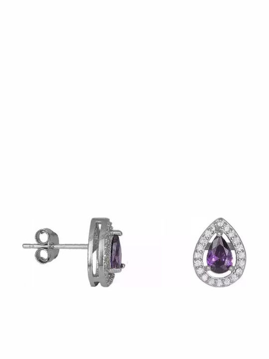 Damentaschen Ohrringe Pouar Rosenquarz 925 Lila Steine 041448 041448 Silber