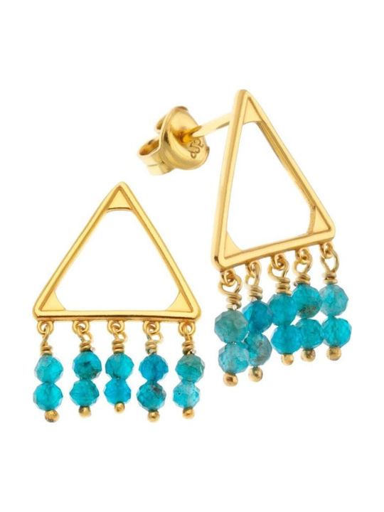 Women's Stud Earrings with Stones Silver 925 Gold Plated 51179 Arteon