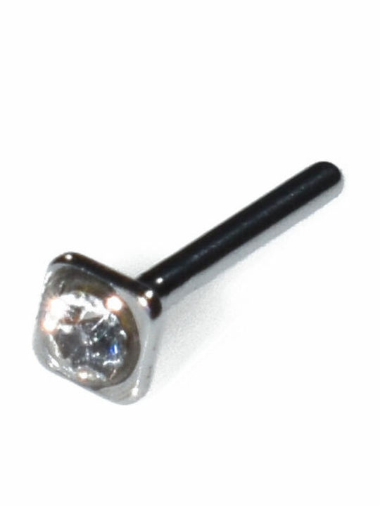 Ohrring Nase Edelstahl Edelstahl Quadratisch Weißer Kristall Silber Bz-er-00627 Ohrring Nase Edelstahl Edelstahl Quadratisch Weißer Kristall Silber Bz-er-00627