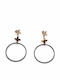 Stainless Steel Earrings Black Pink Gold Hoops Bz-er-00365