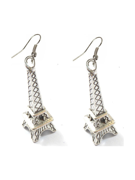 Handmade Steel Silver Eiffel Tower Earrings Paris 2.5cm Tatu Moyo
