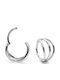 Ohrring Kriaki Clicker 10mm Stahl Silber Dreifach Halbkreis