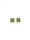 Silver Gold Plated Women's Earrings Studs Cross Green Paste Code 105132