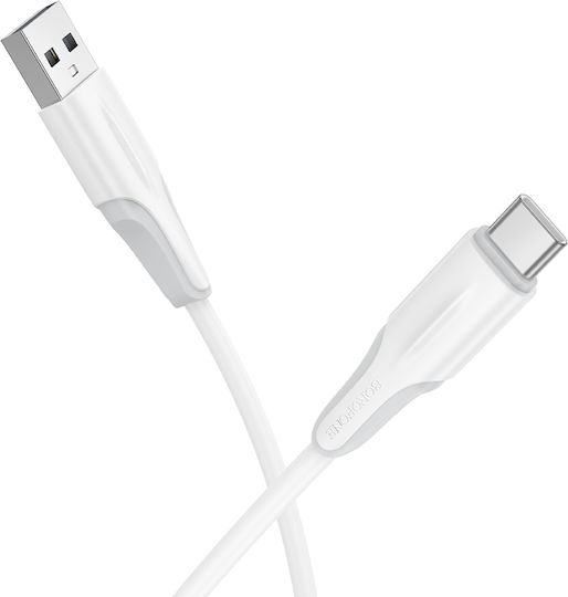 Borofone USB 2.0 Cable USB-C male - USB-A Λευκό 1m 46614-OC