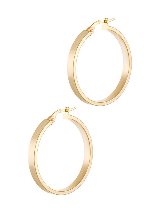 Gold 14K Hoop Earring Square 3.5cm