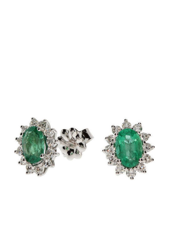 Cercei Platină Rozeată Smarald Diamante 18 Carate Mar & Co Diamonds