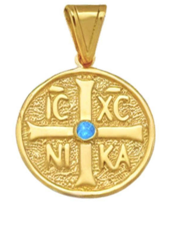 Gatsa Μενταγιόν Παιδικό Φυλαχτό Κωνσταντινάτο από Χρυσό 9K GM24