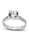 Solitärring Weißgold Zirkon 14k Δαχ02061