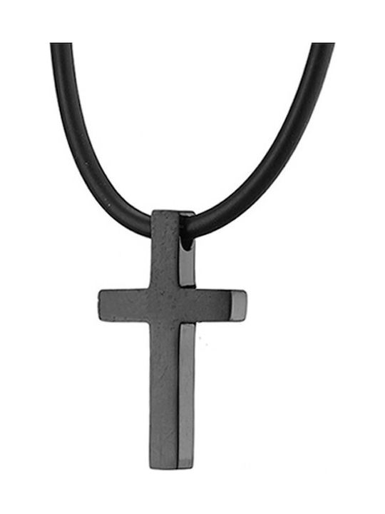 Men's Cross Rubber Steel 316l Black St-art01280cb1