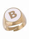 Damen Chevalier Ring mit Emaille aus Silber Vergoldet