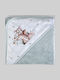 Down Town Home Βρεφική Κάπα-Μπουρνούζι με Κουκούλα Mouse Aqua 75x75εκ.