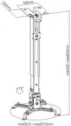 Brateck Projektorhalterung Decke Prb-2 mit maxi...