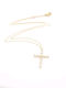 Gold Damenkreuz mit Kette K14 Zirkon Code 101014