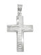 Weißgoldenes Doppeltes Beidseitiges Kreuz 14k St02004